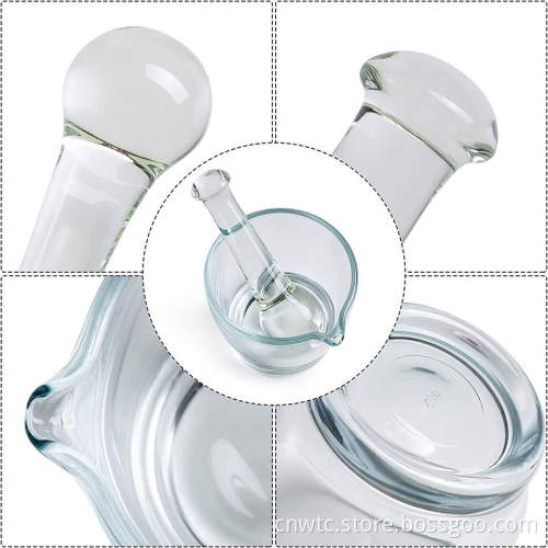 Professional Laboratory Glass Mortar and Pestle Set: 60mm & 120mm Bowl for Medicine Grinding and Mixing
